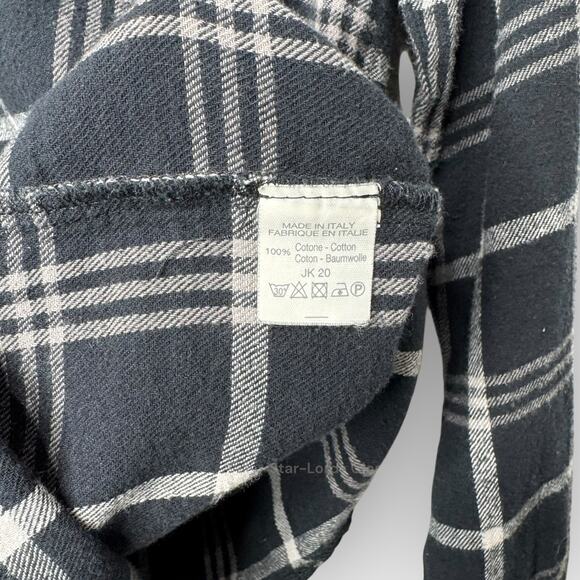 Brandy Melville Plaid Shirt | Black Grey White Long Sleeve Skater Soft Girl - Picture 3 of 5